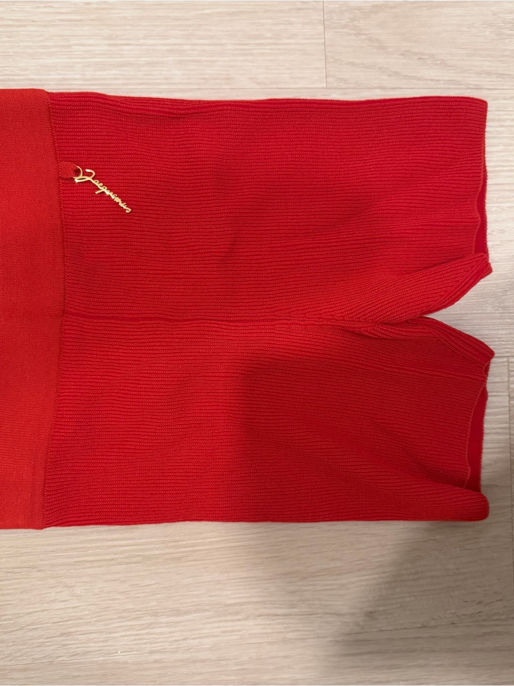 Jacquemus Red High Waist Knit Shorts